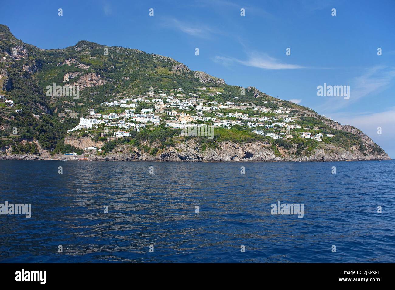 Das Dorf Praiano an der Amalfiküste, UNESCO-Weltkulturerbe, Kampanien, Italien, Europa Stockfoto