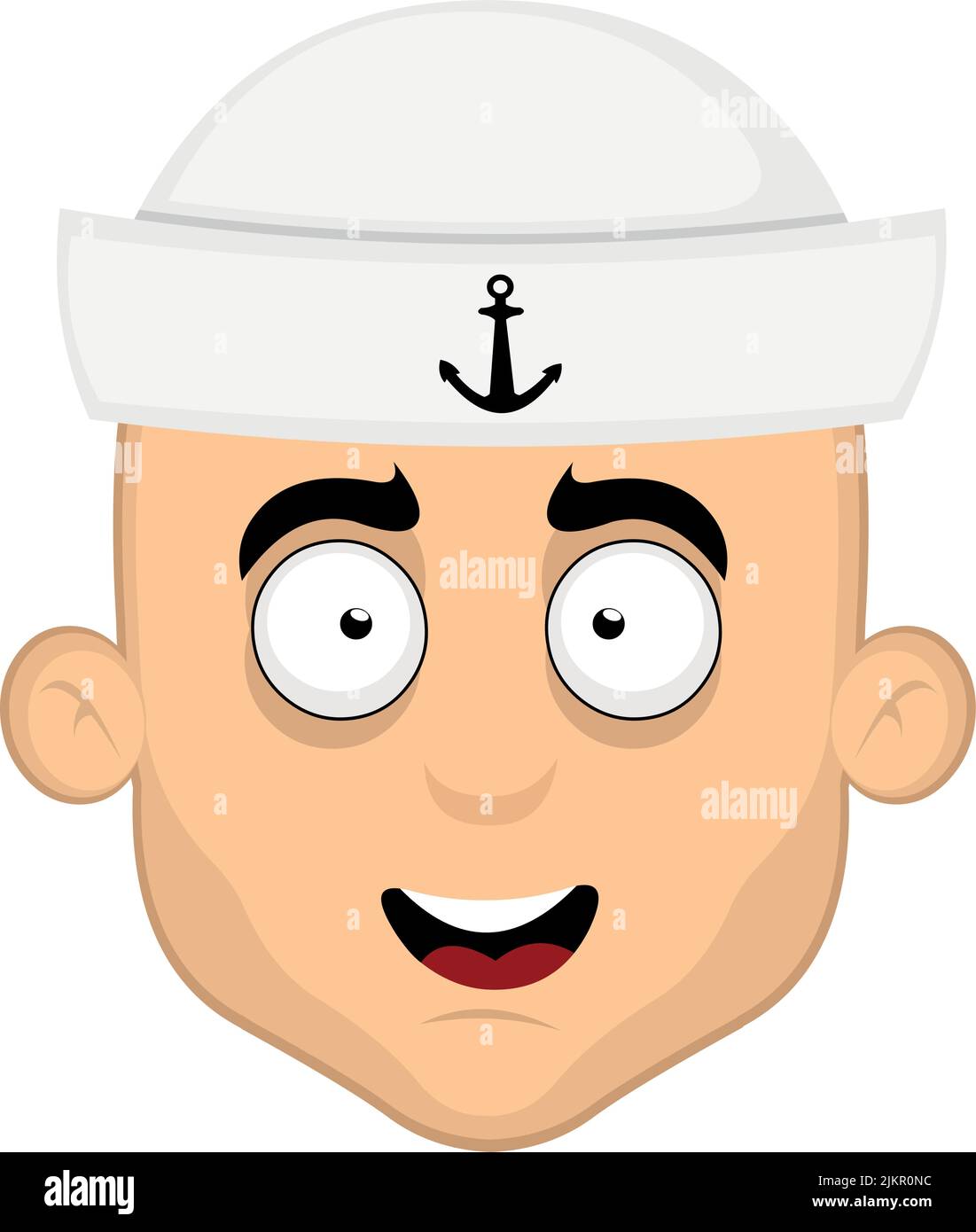 Vektordarstellung des Gesichts eines Cartoon-Seemanns Stock Vektor