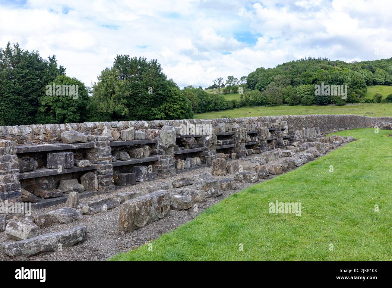 Sawley Abbey war eine Abtei von Zisterziensermönchen im Dorf Sawley, Lancashire, England. Gegründet als Tochter der Newminster Abbey Stockfoto