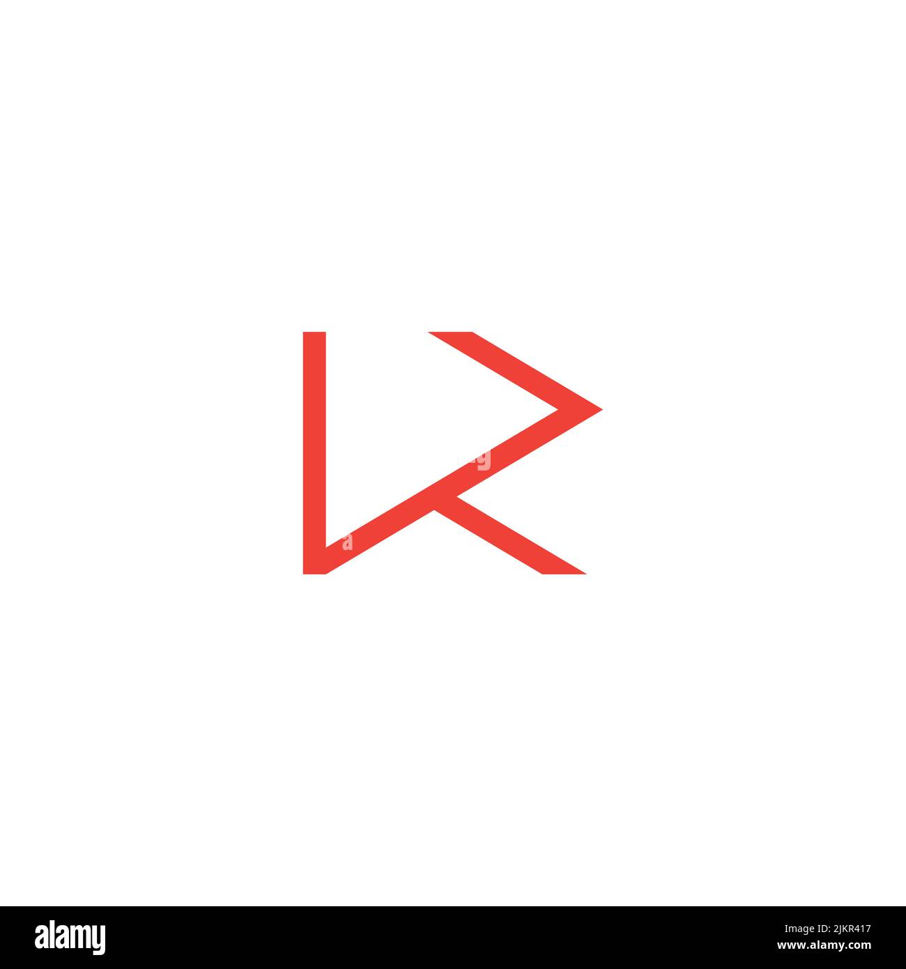 Abstrakter Buchstabe vr einfacher geometrischer Linienlogovektor Stock Vektor
