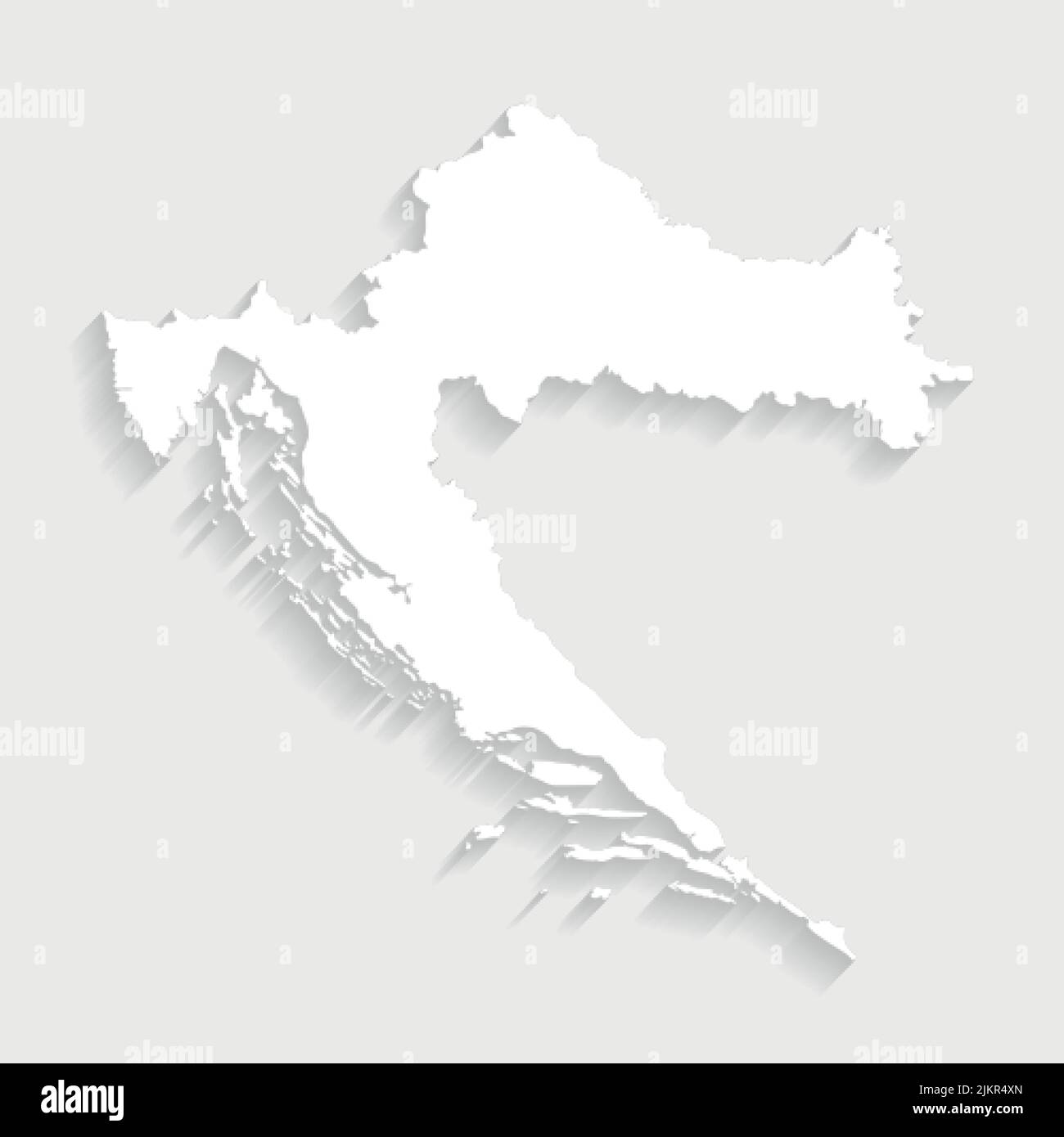 Einfache weiße Kroatien-Karte auf grauem Hintergrund, Vektor, Illustration, eps 10 Datei Stock Vektor