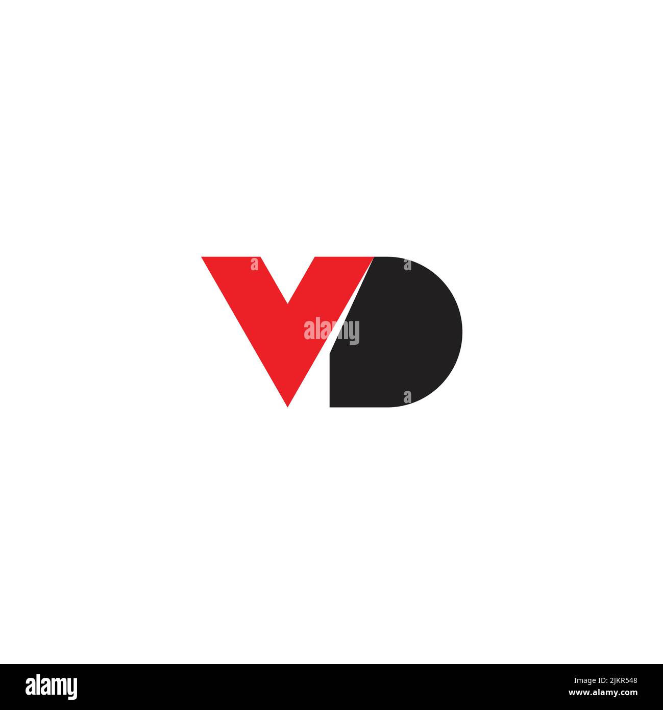 Brief vd einfache bunte geometrische verbinden Logo Vektor Stock Vektor