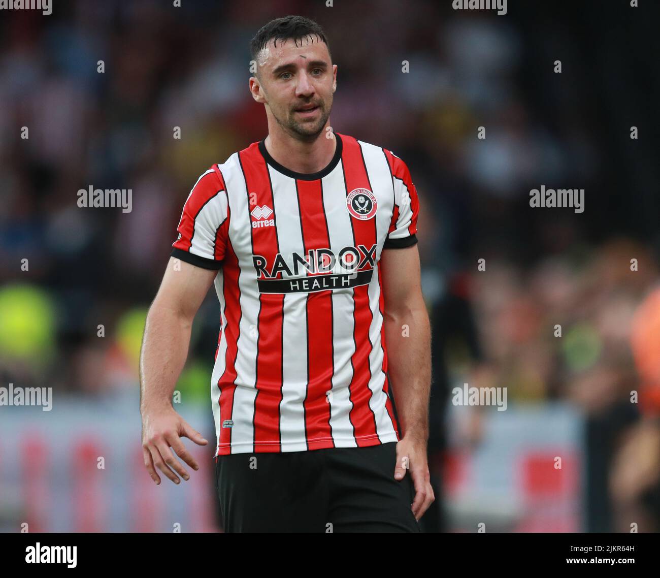 Watford, England, 1.. August 2022. Enda Stevens von Sheffield Utd beim Sky Bet Championship-Spiel in der Vicarage Road, Watford. Bildnachweis sollte lauten: Simon Bellis / Sportimage Stockfoto