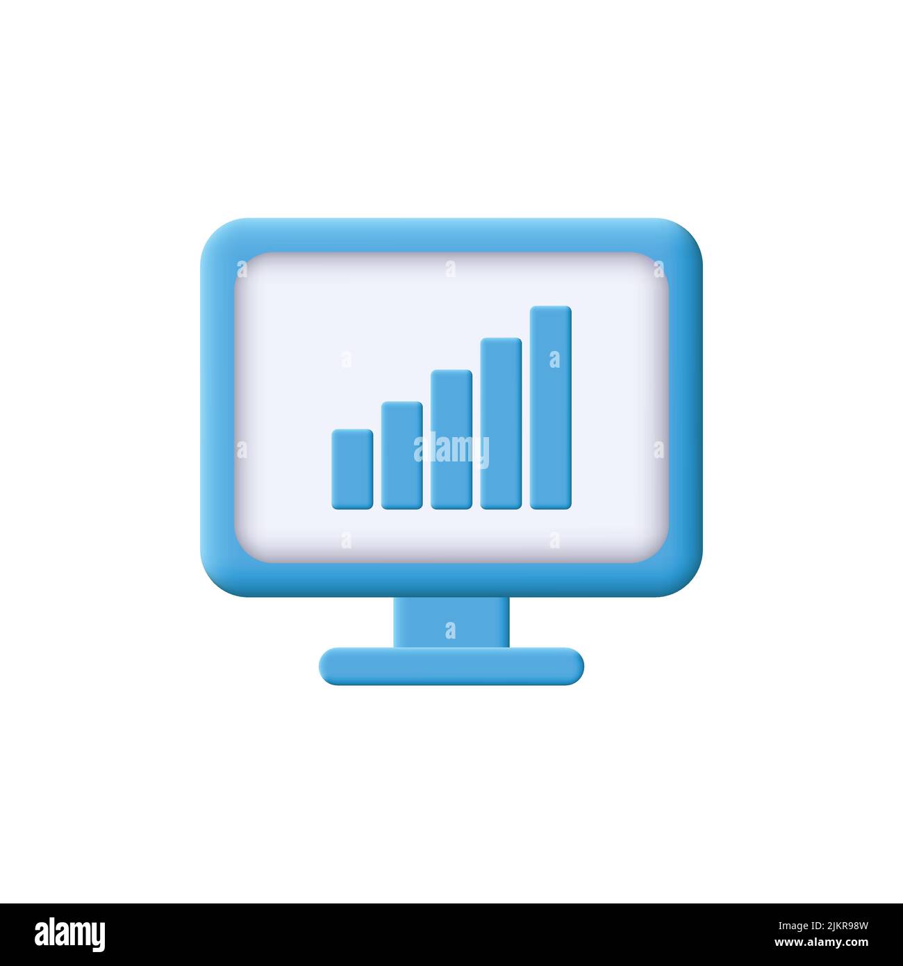 3D-Desktopvektorsymbol mit Signalzeichen Stock Vektor