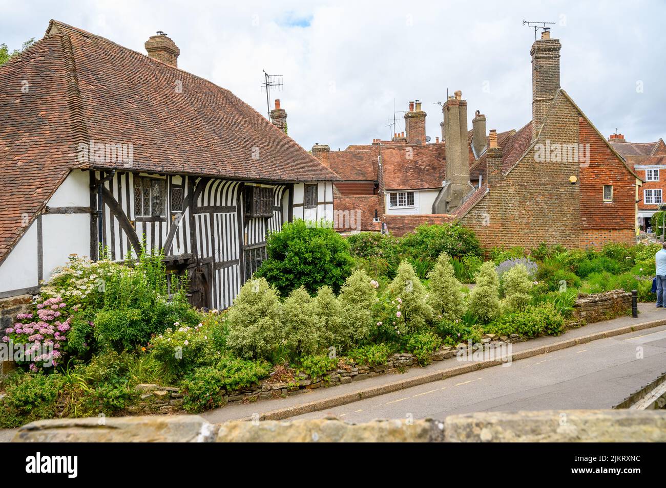 Die Pilger ruhen Hochzeitslocation und andere historische Häuser in Park Lane, Battle, East Sussex, England. Stockfoto