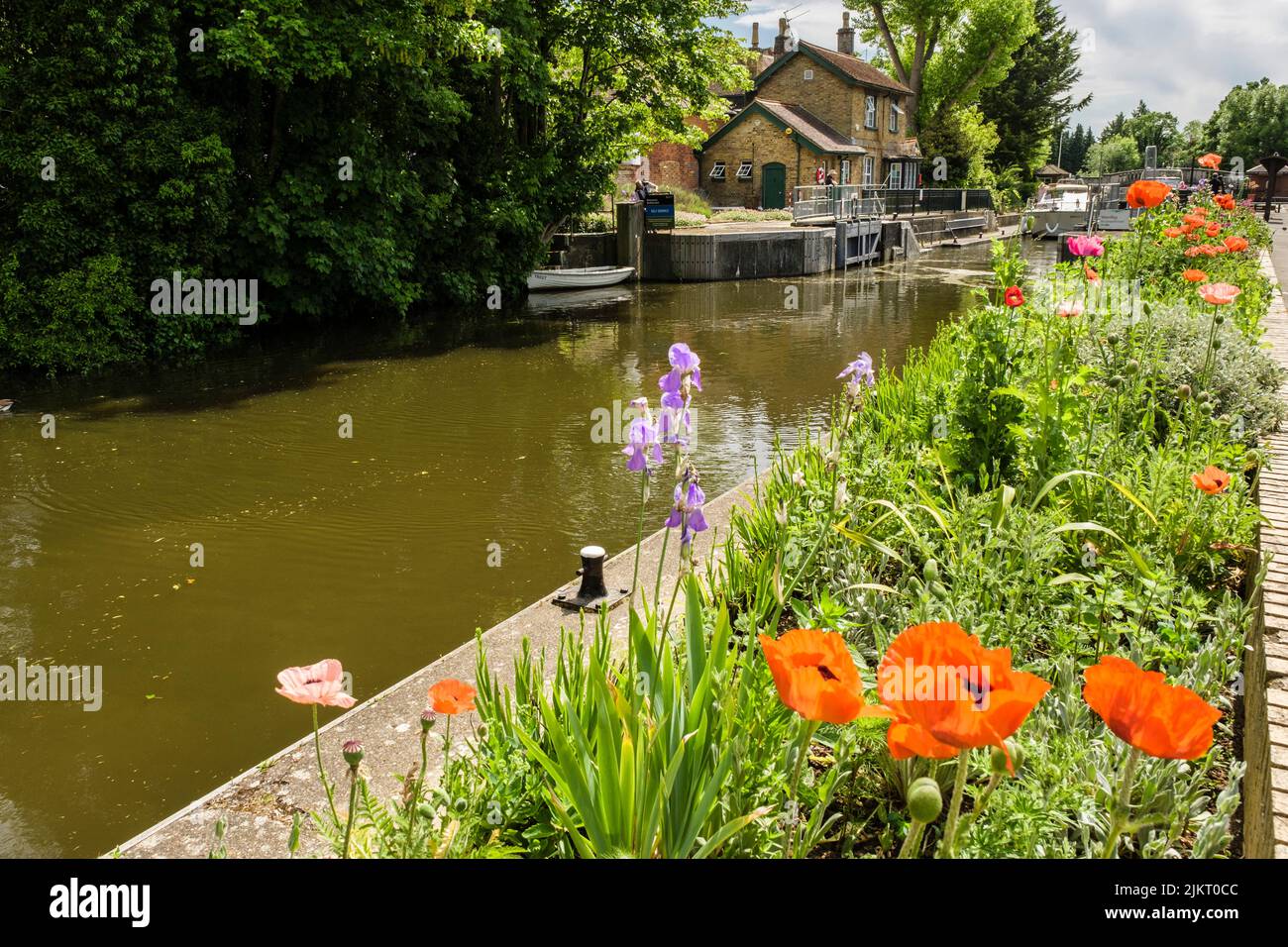 Boulters Lock on the River Thames im Sommer. Maidenhead, Berlin, England, Großbritannien Stockfoto