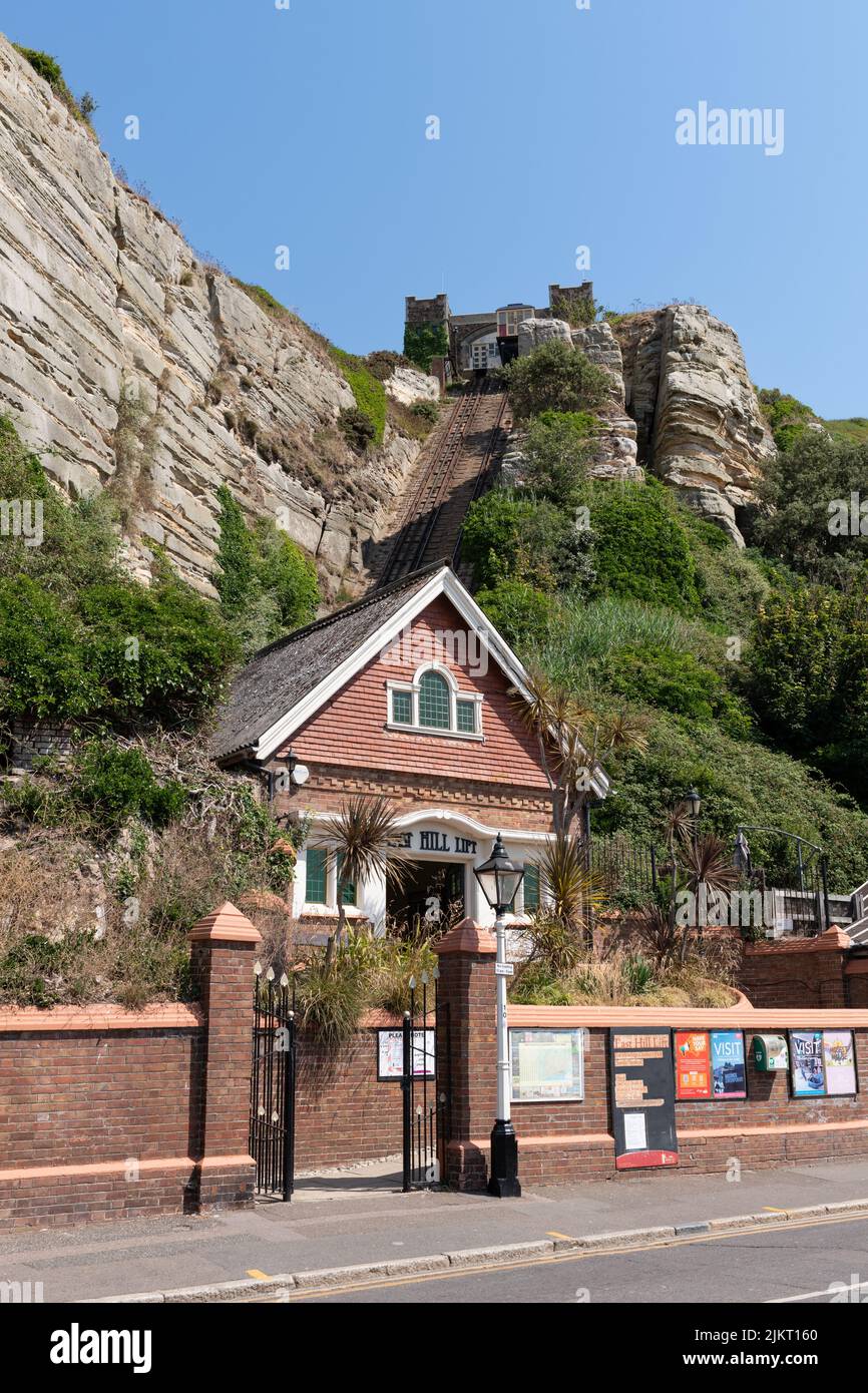 West Hill Lift, Hastings, East Sussex, England, Großbritannien Stockfoto