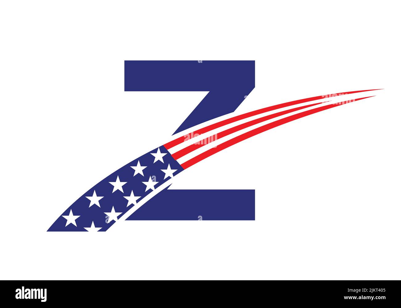 Anfangsbuchstabe Z American Logo for Business, Corporate and Company Sign. USA American Logo Vektorvorlage Stock Vektor