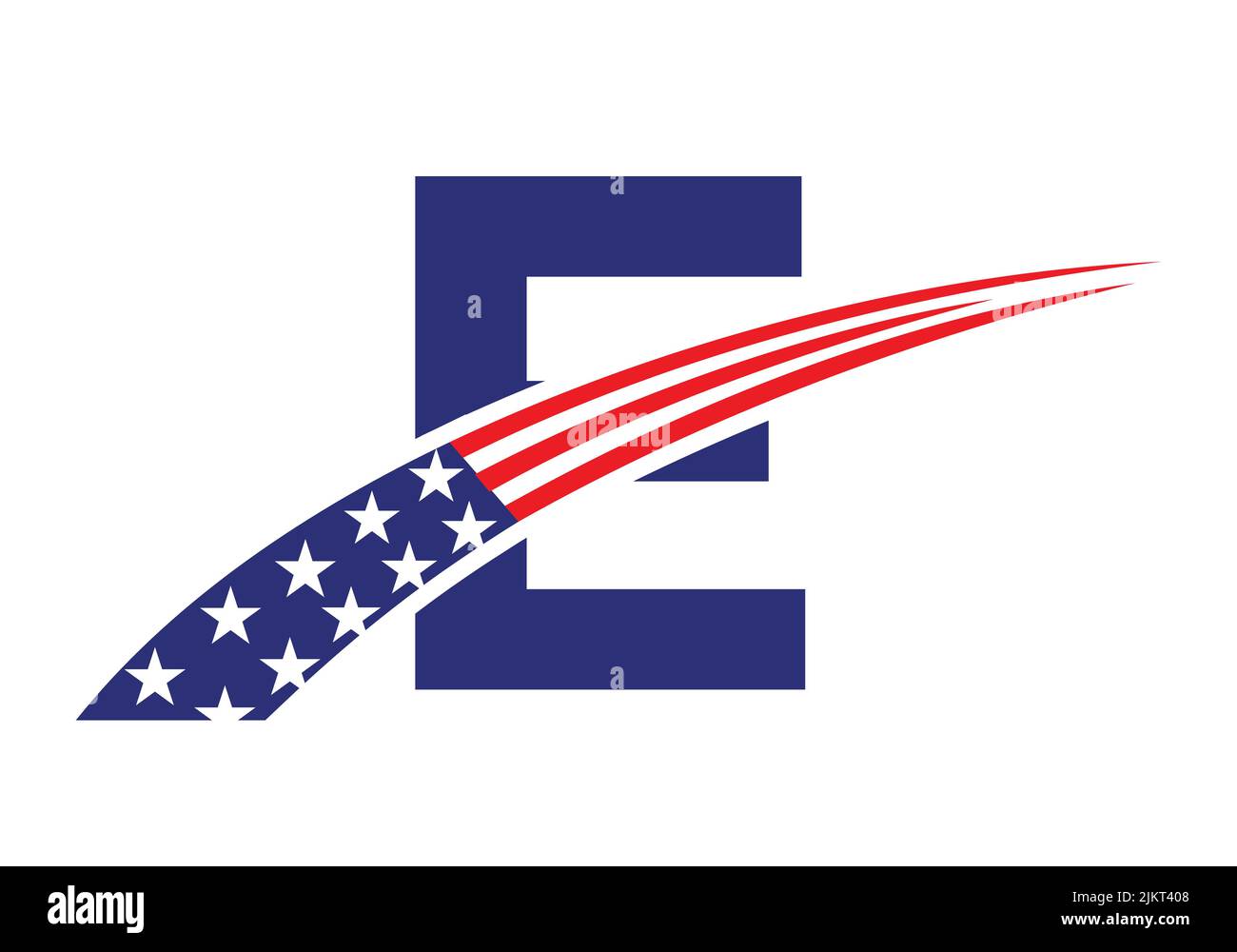Anfangsbuchstabe E American Logo for Business, Corporate and Company Sign. USA American Logo Vektorvorlage Stock Vektor