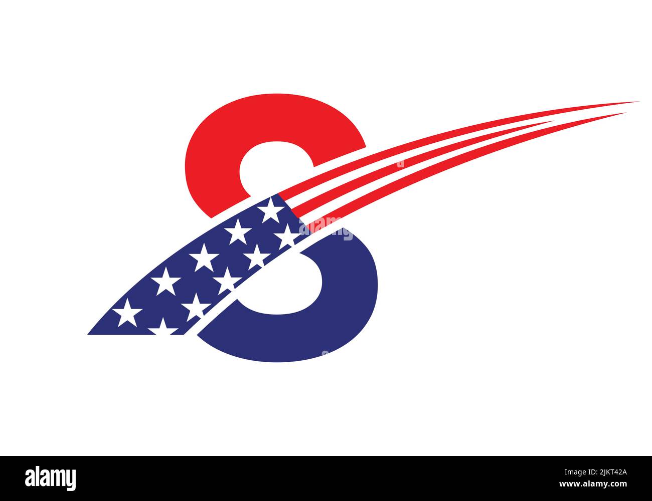 Anfangsbuchstabe 8 American Logo for Business, Corporate and Company Sign. USA American Logo Vektorvorlage Stock Vektor