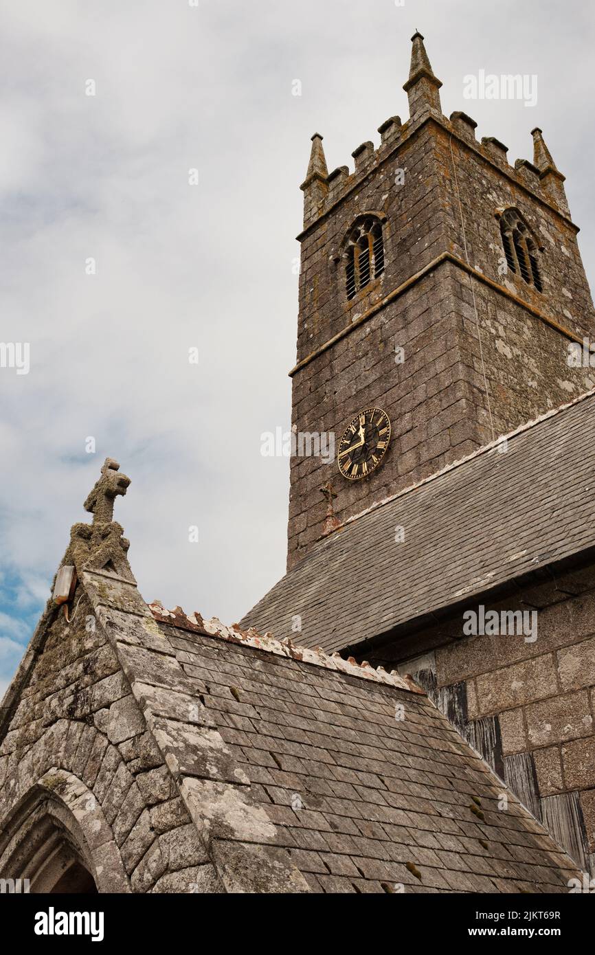 Außenansicht von St. Crewenna (KIRCHE VON SAINT CREWEN), Crowan, Cornwall Stockfoto
