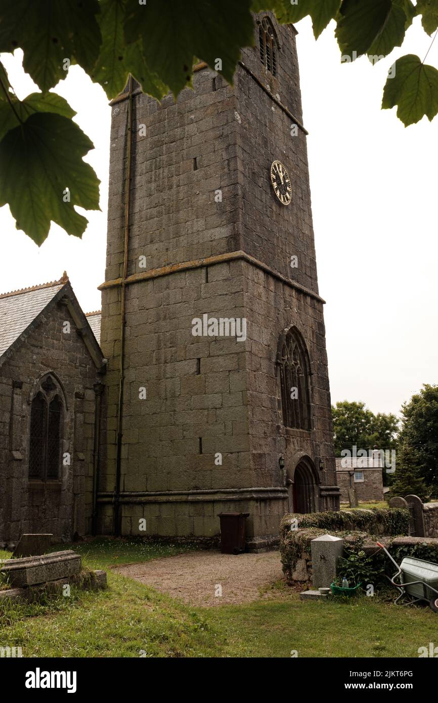 Außenansicht von St. Crewenna (KIRCHE VON SAINT CREWEN), Crowan, Cornwall Stockfoto