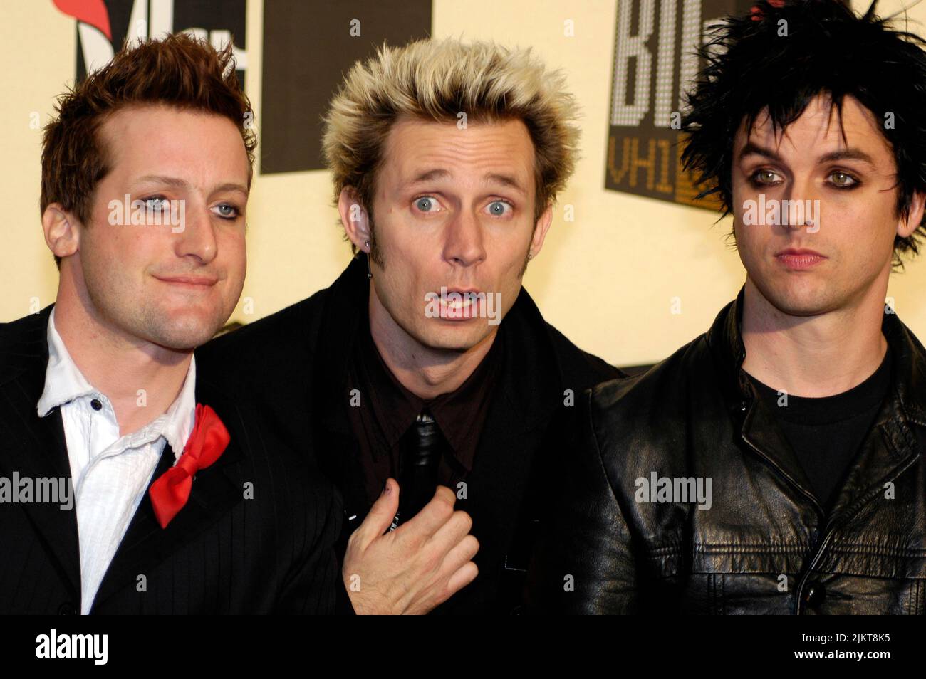 Die Mitglieder der Green Day Rockband auf dem roten Teppich in Hollywood (Los Angeles), Kalifornien Stockfoto