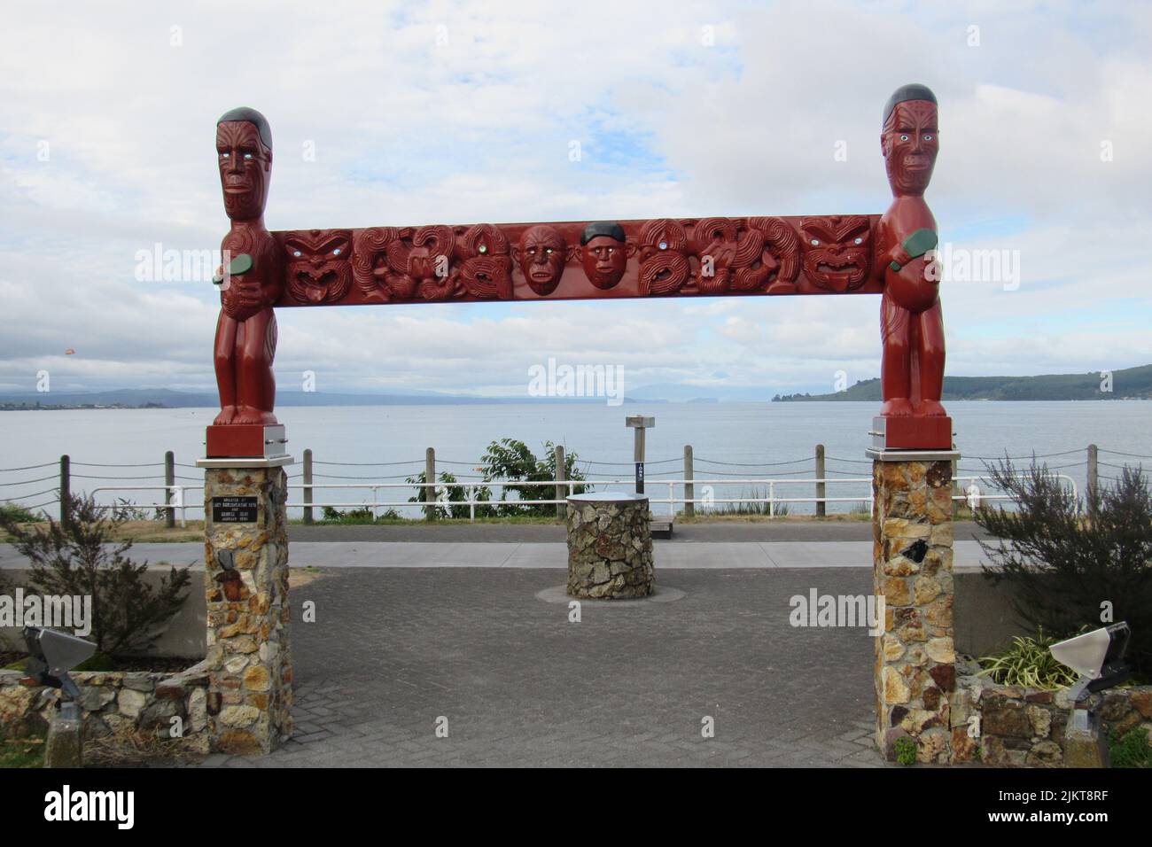 Eine Nahaufnahme der Statue in der Nähe des Lake Tekapo, Neuseeland Stockfoto