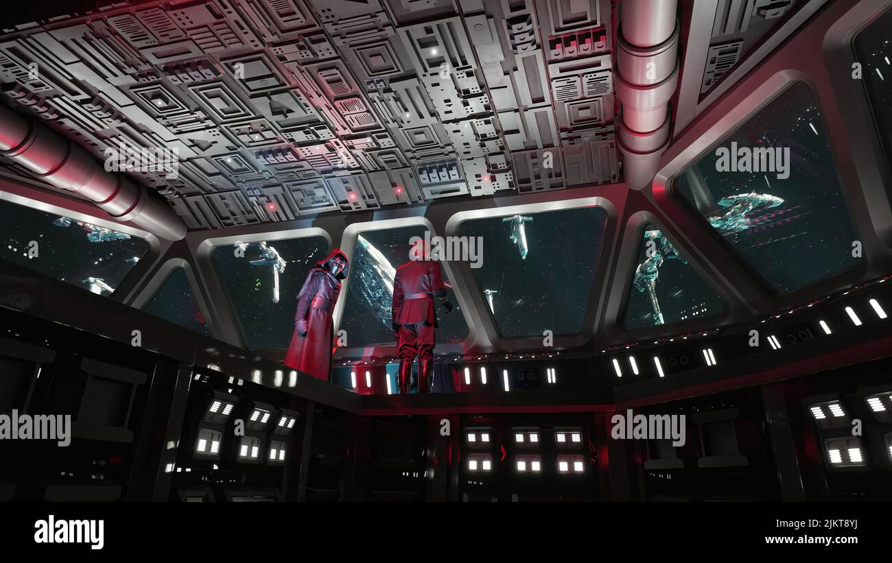 Die Audio-Animatronik von Kylo Ren & General Huxley in „Rise of the Resistance“ in Disneyland. Stockfoto