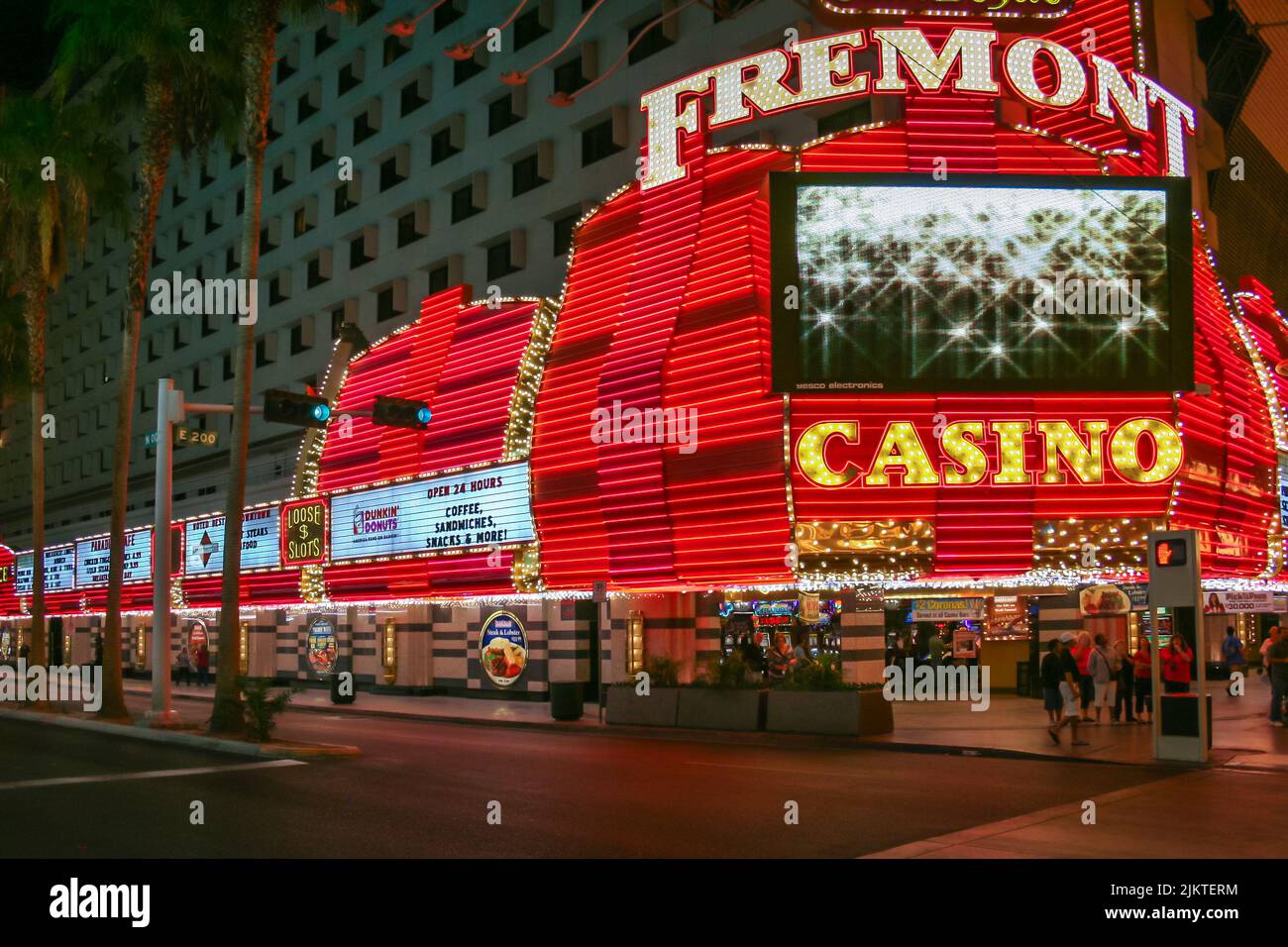 Nahaufnahme des beleuchteten Las Vegas, USA Stockfoto