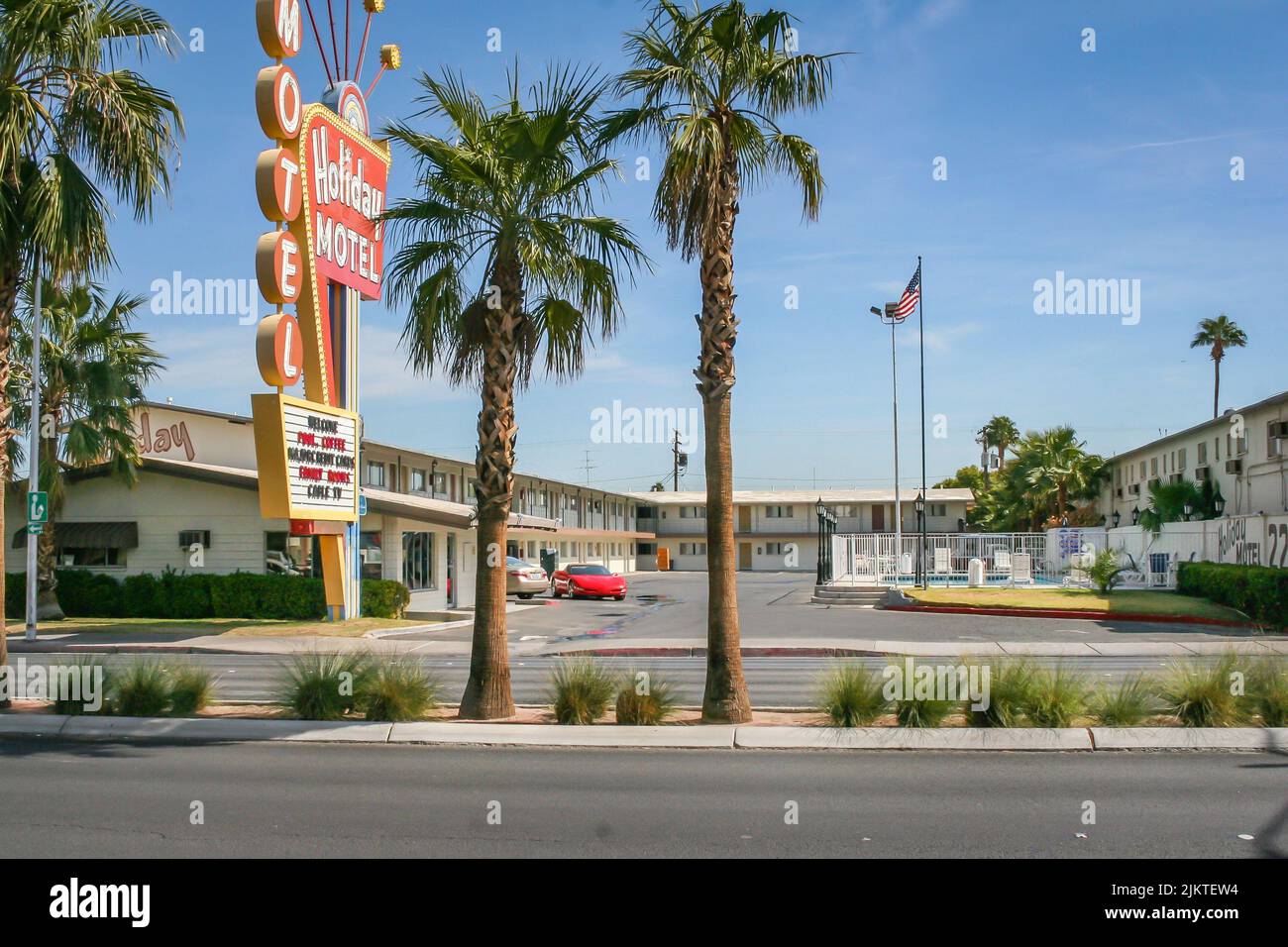 Nahaufnahme der Stadtlandschaft von Las Vegas, USA Stockfoto