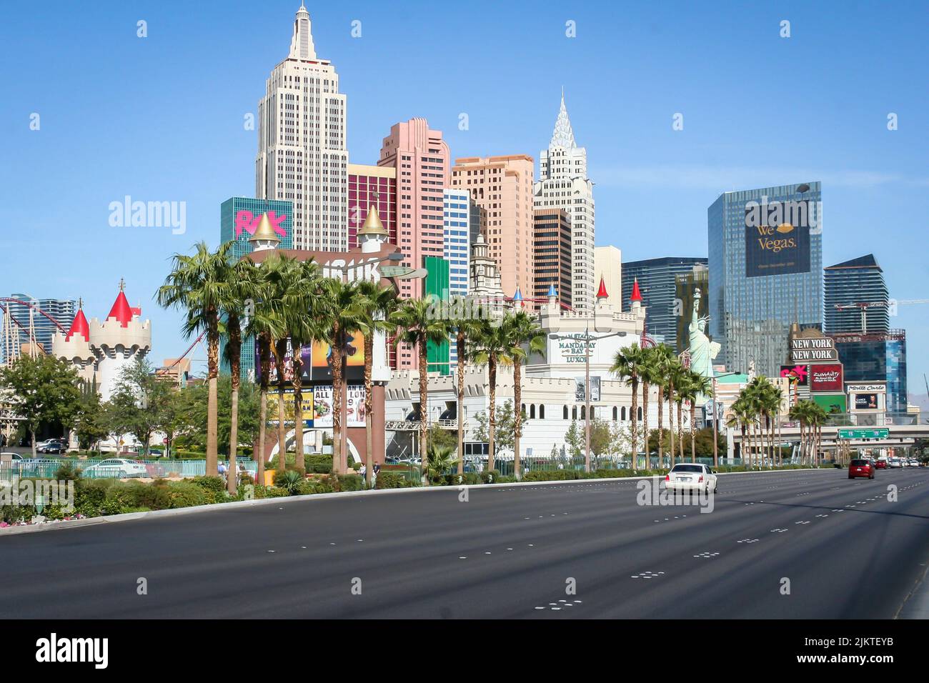 Nahaufnahme der Stadtlandschaft von Las Vegas, USA Stockfoto