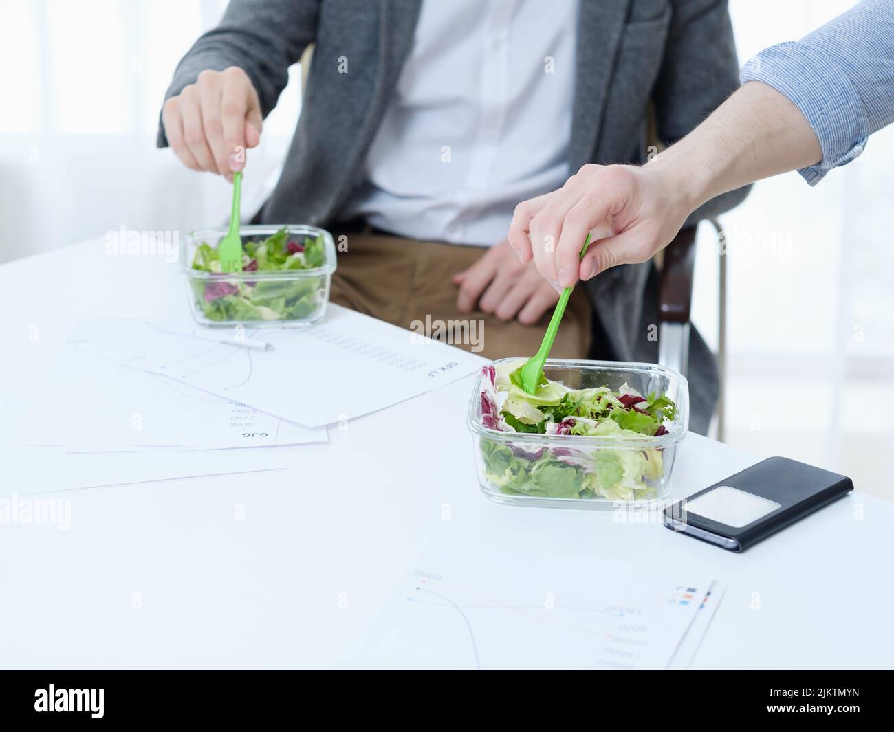Gesunde Ernährung Ernährung Salat Mittagessen Büro vegetarisch Stockfoto