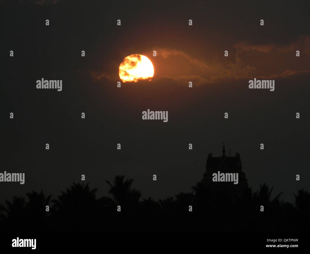 Sonnenuntergang in Hampi in Indien Stockfoto