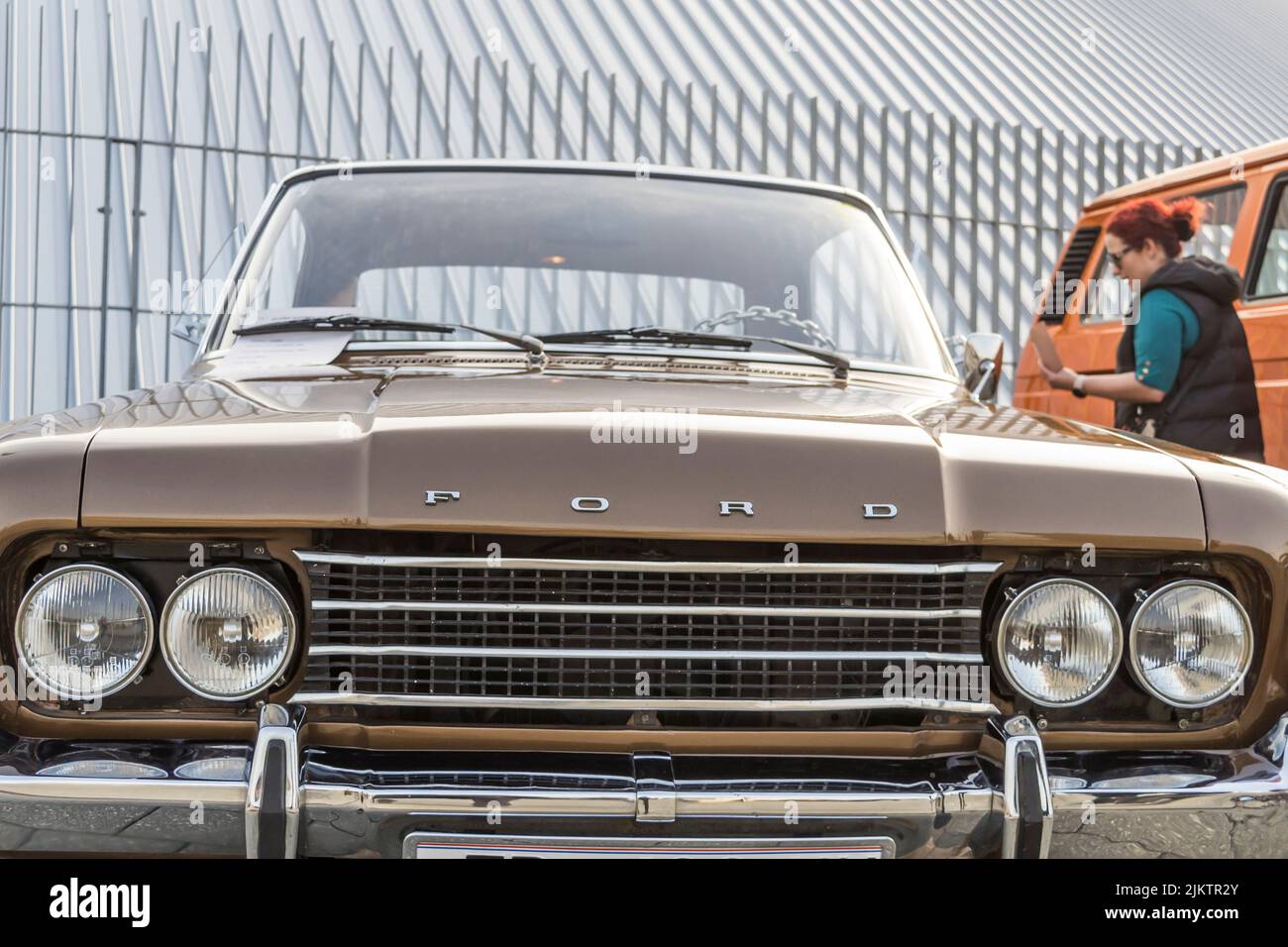 Der ford Cortina Coupé Oldtimer auf der Oldtimer-Ausstellung Stockfoto