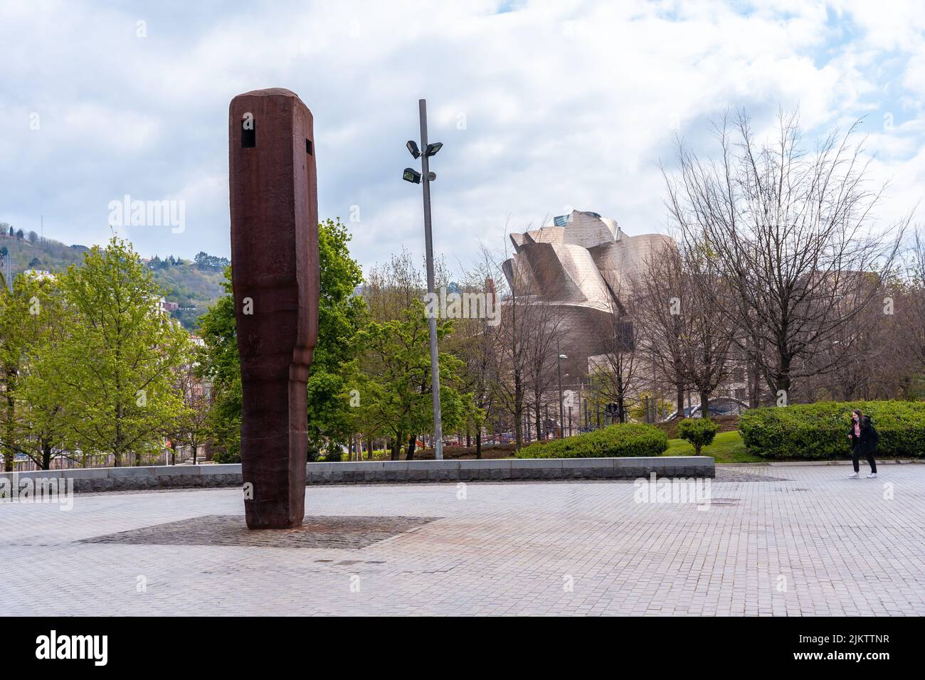 Skulptur in einem öffentlichen Park in der Stadt Bilbao, Vizcaya. Baskenland Stockfoto