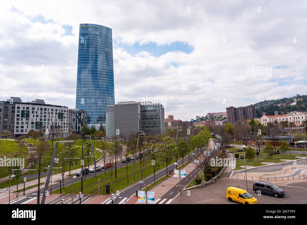 Allgemeine und Panoramablick auf die Stadt Bilbao im Frühjahr, Vizcaya. Baskenland Stockfoto