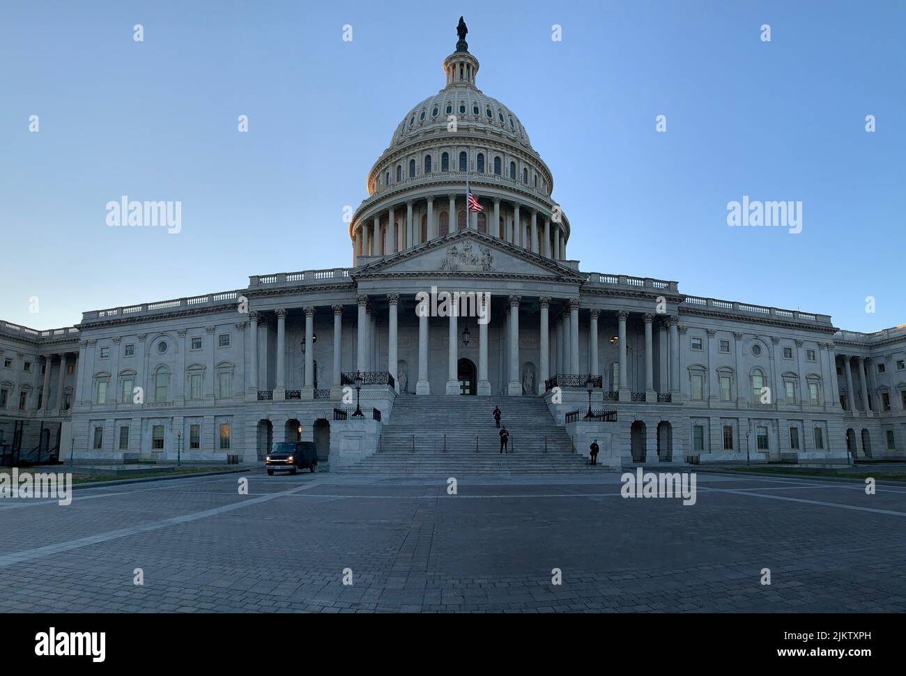 Eine Weitwinkelaufnahme des Kapitols der Vereinigten Staaten oder des Kapitols in Washington DC Stockfoto