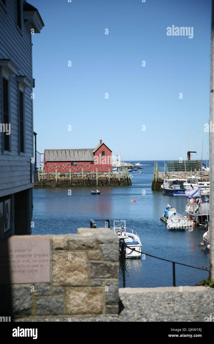 Der Hafenblick in Rockport, Massachusetts, USA Stockfoto