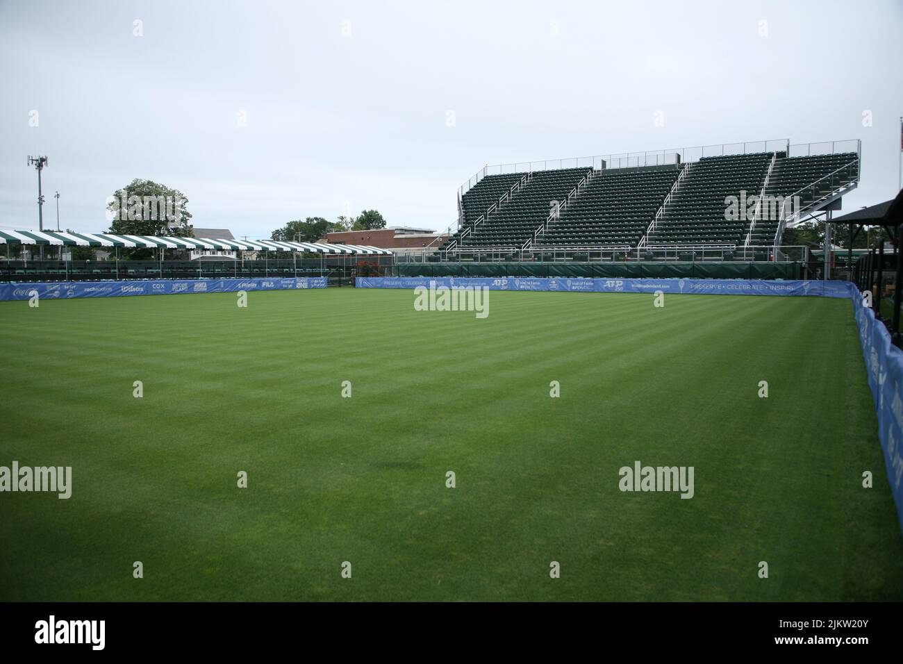 Der Tennisplatz in der International Tennis Hall of Fame in Newport, Rhode Island, USA Stockfoto