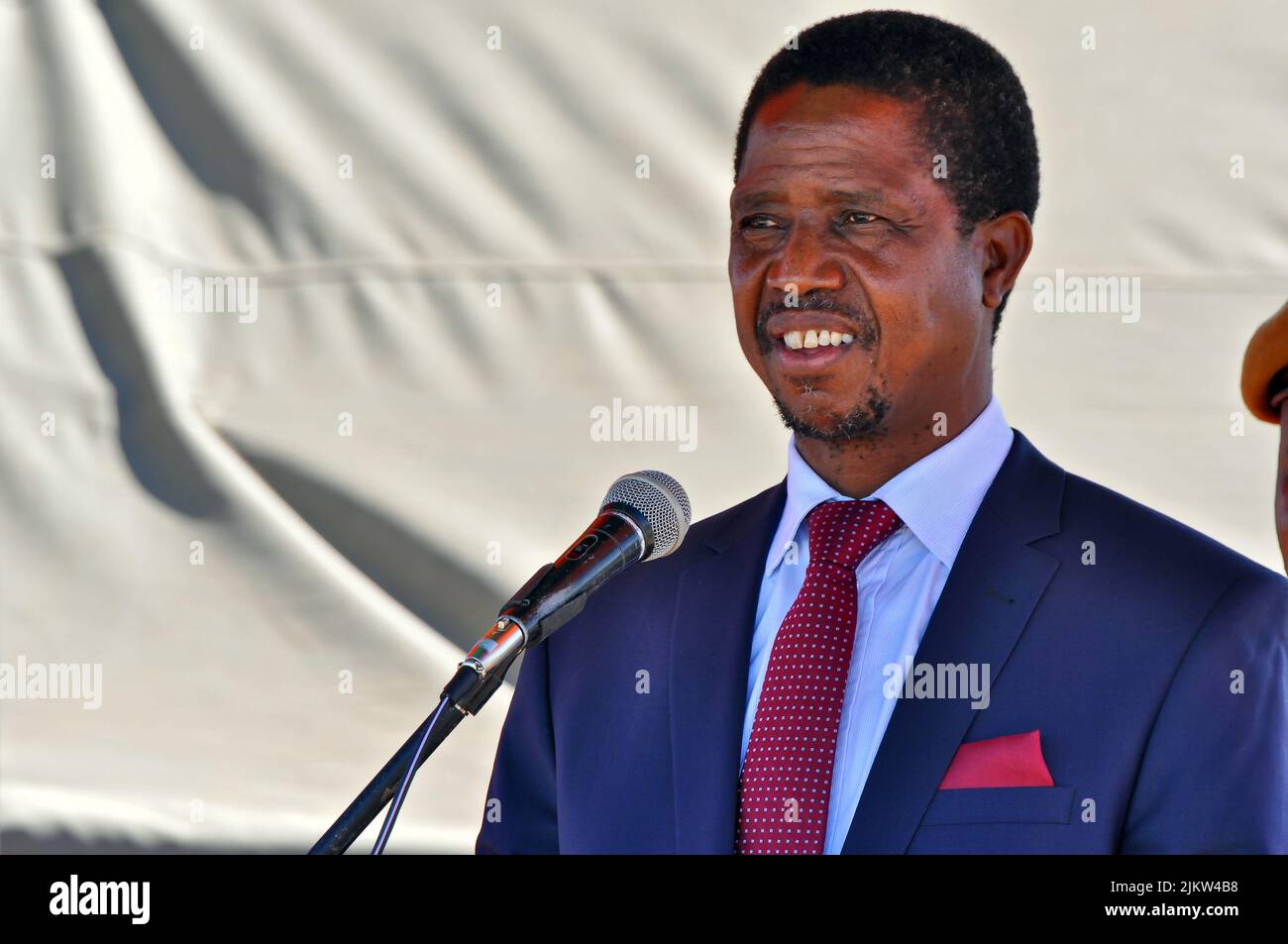 Der ehemalige sambische Präsident Edgar Chagwa Lungu hielt eine Rede