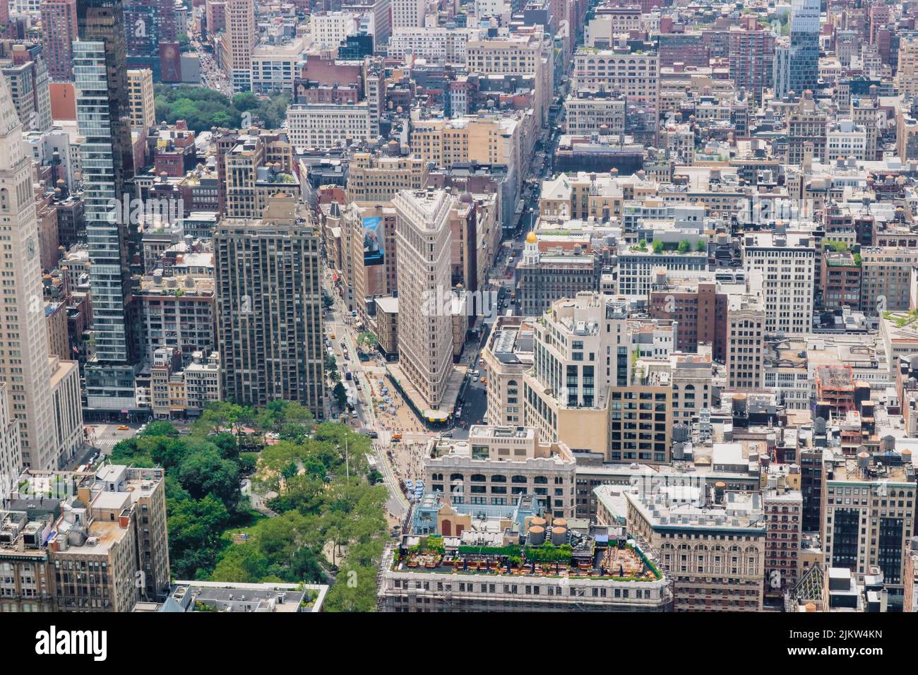 Die Sicht aus der Vogelperspektive auf das Stadtbild von New York. USA. Stockfoto