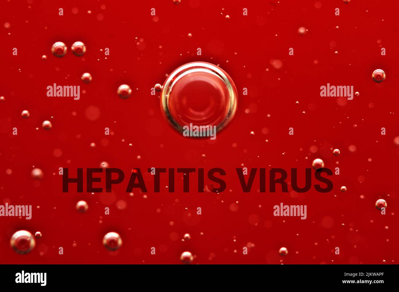 Blut und Inschrift Hepatitis-Virus Stockfoto