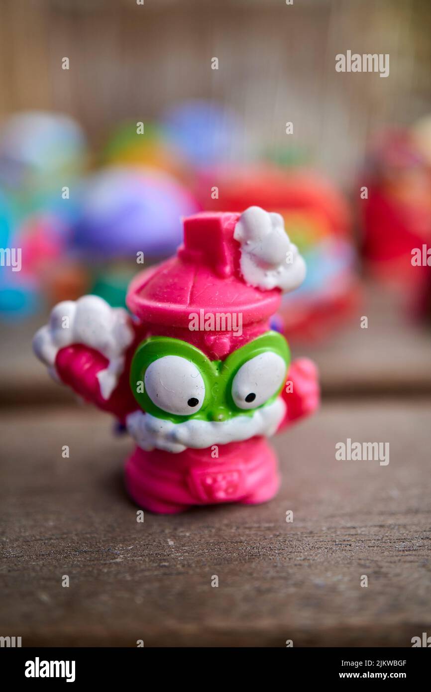 Eine Zauberbox Marke Superthing Rasierschaum Spielzeug Figur Stockfoto