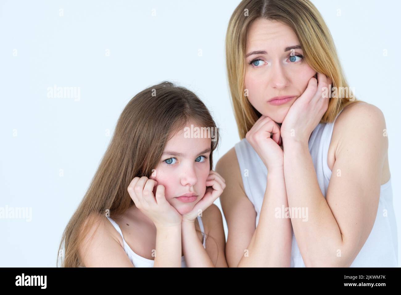 Familie Streit Mutter Kind traurig verärgert Fehlkommunikation Stockfoto