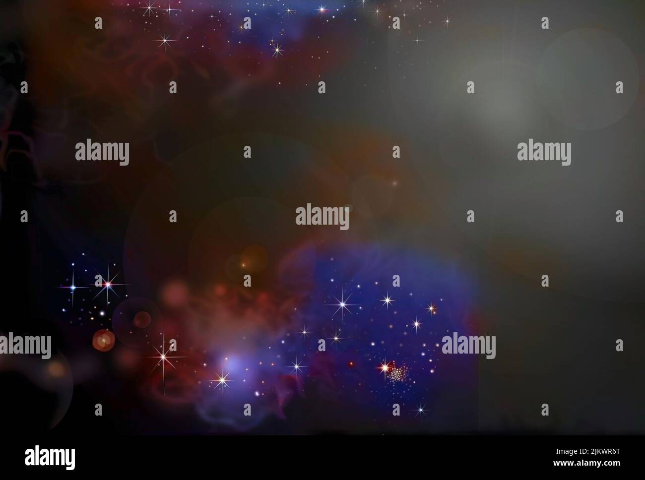 Zeichnung eines sternenklaren Hintergrunds, der den Raum darstellt. Stockfoto