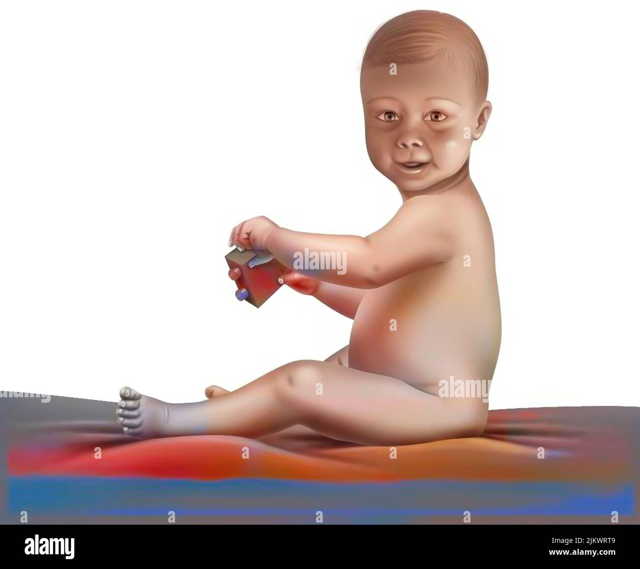 Baby Sitting Spaß haben 6 bis 12 Monate. Stockfoto