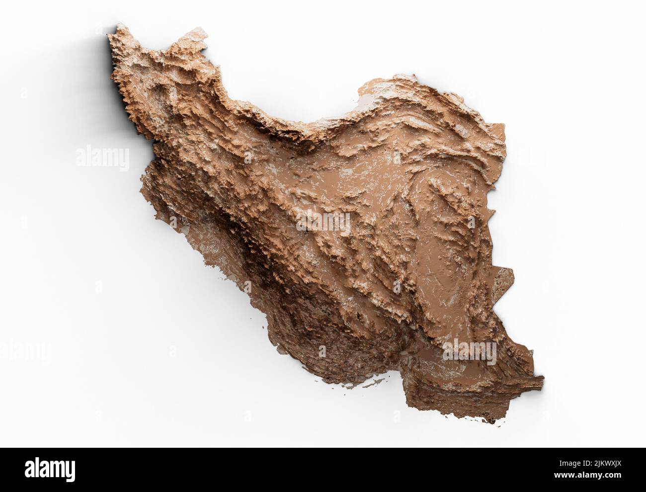 Iran Map Relief-Karte von Iran 3D Illustration Stockfoto