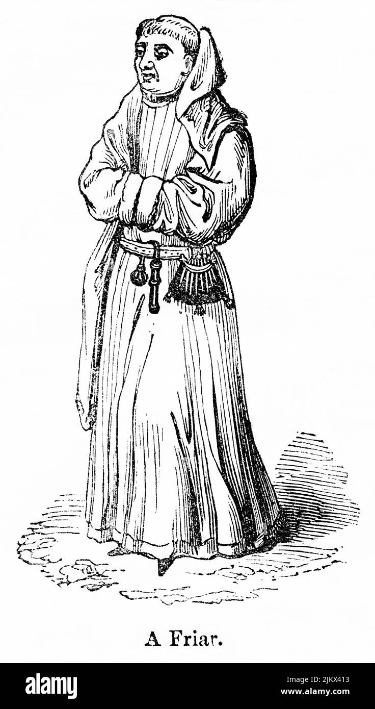 Ein Bruder, Illustration aus dem Buch, „John Cassel’s Illustrated History of England, Volume II“, Text von William Howitt, Cassell, Petter und Galpin, London, 1858 Stockfoto