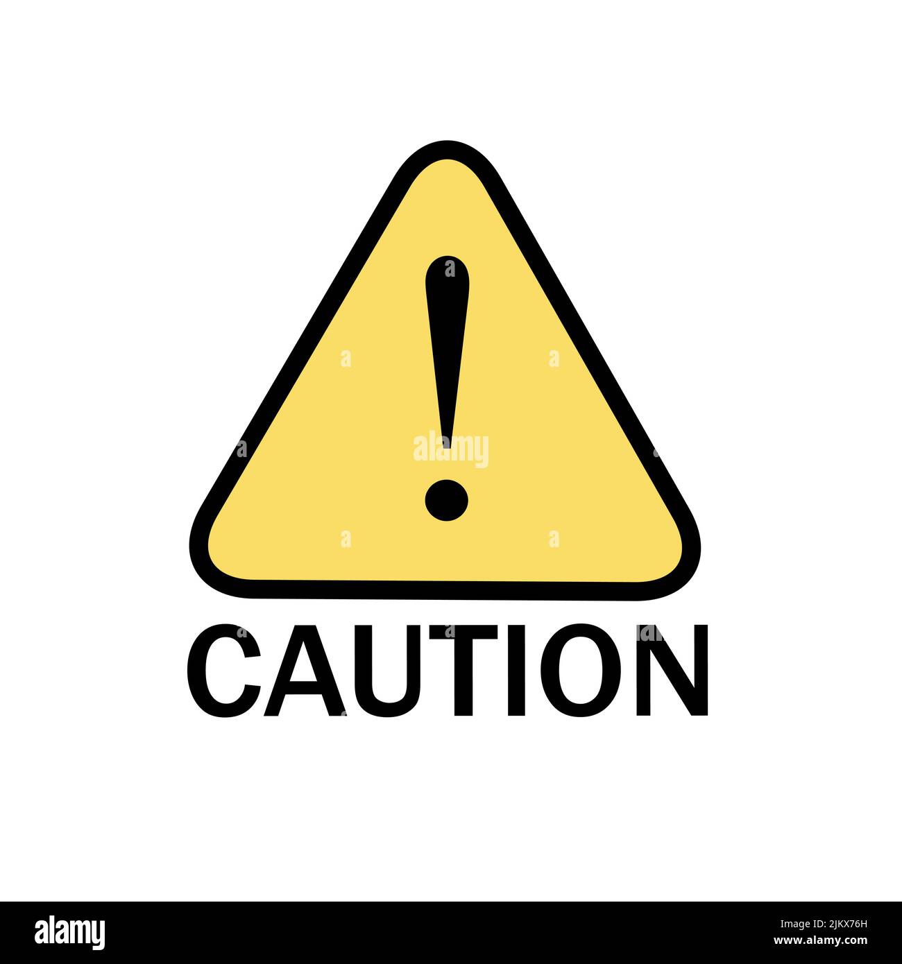 Warnschild Warnsymbol Vorsicht gelbes Symbol Gefahr Dreieck. Sicherheits-Vektor-Abbildung. Einfache Vorsicht Straßenschild Ausrufezeichen Warnung Stock Vektor