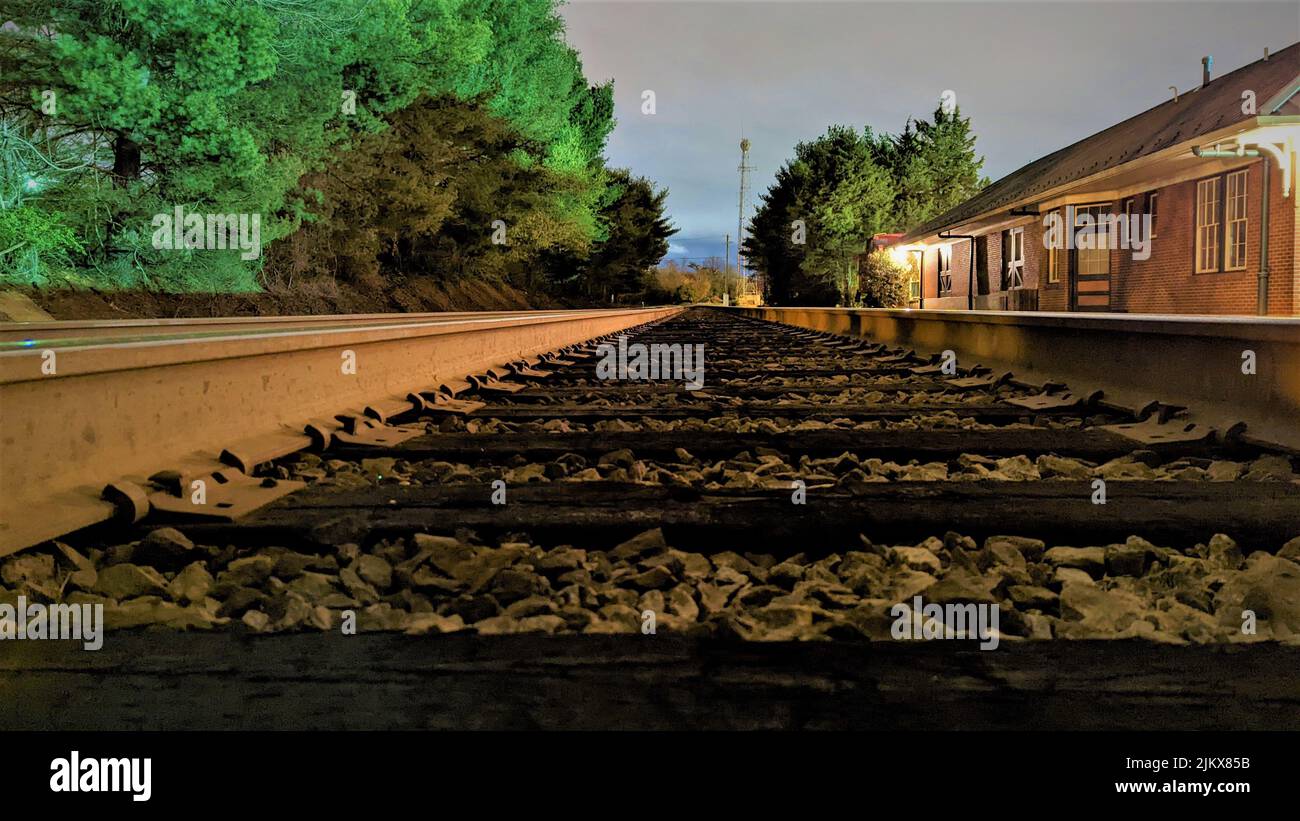 Altavista Bahnhof von Tracks at Night aufgenommen am P6 Stockfoto
