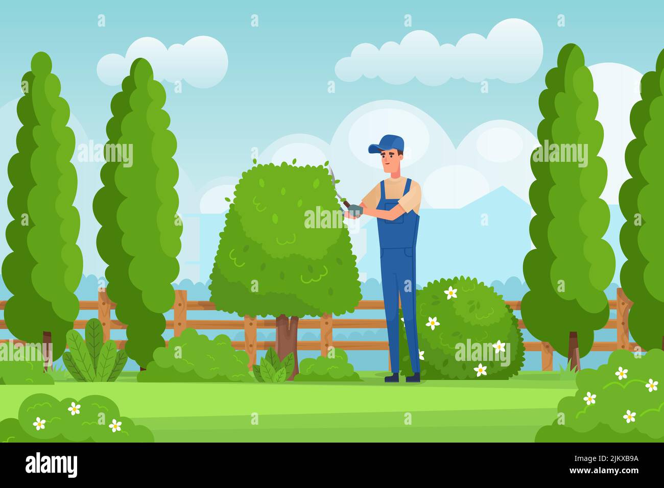 Gartengrenze hecke schneiden kaufen Alamy