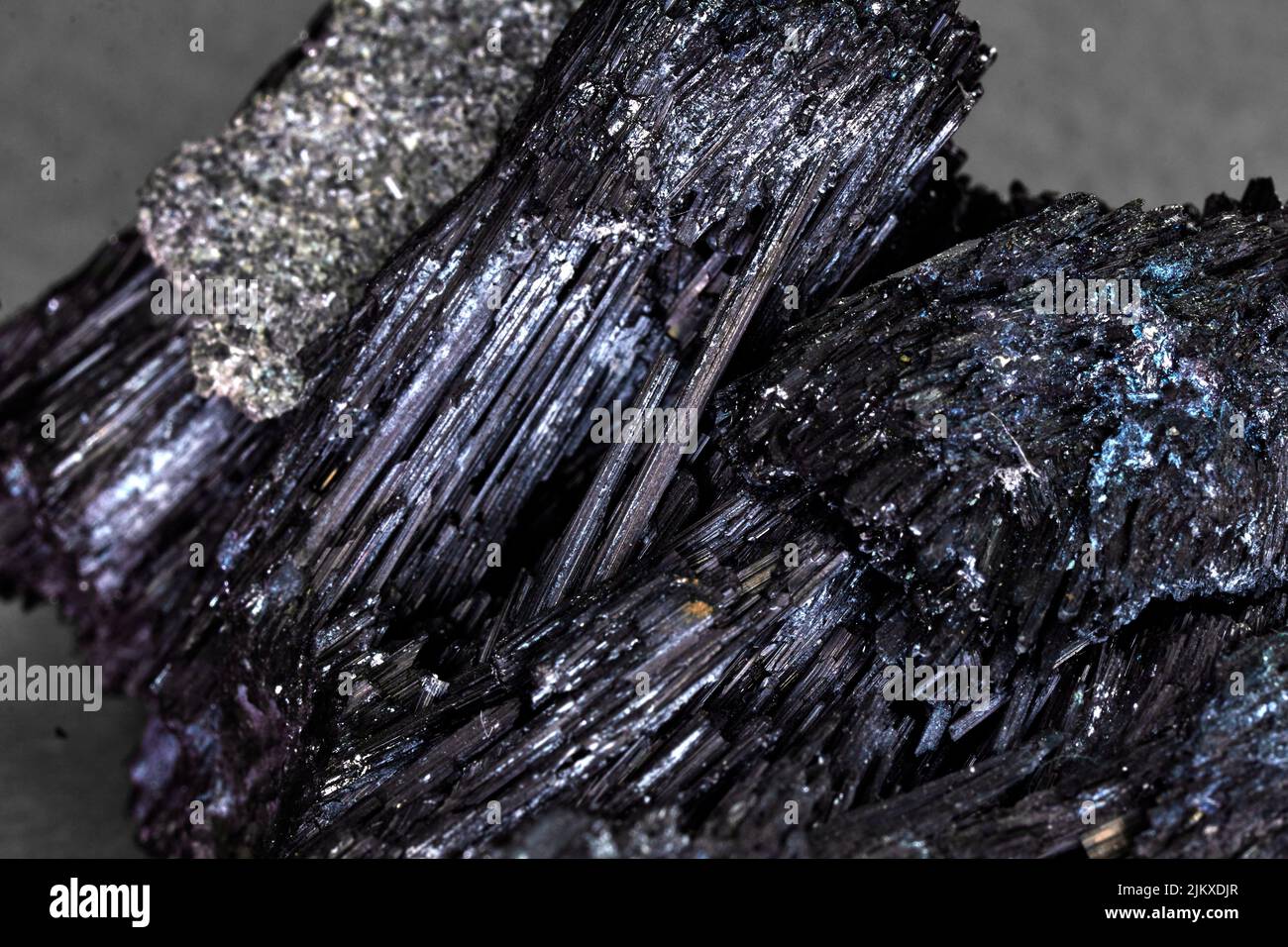Eine Nahaufnahme von dunklen Mineralien Stockfoto