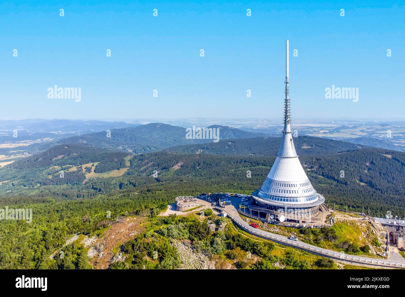 Jested Mountain Hotel von oben Stockfoto