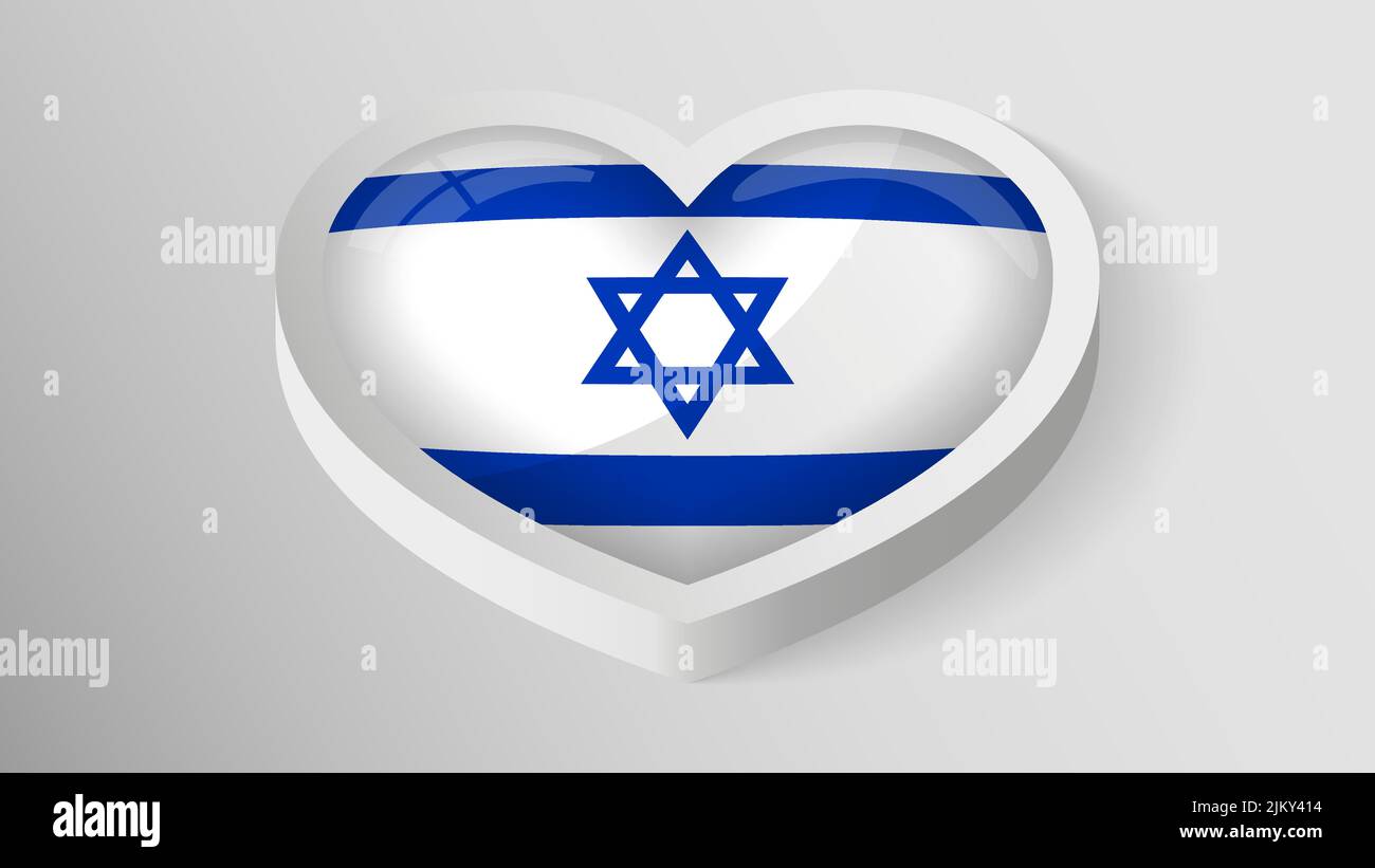 EPS10 Vektor Patriotisches Herz mit Flagge Israels. Ein Element der Wirkung für die Verwendung, die Sie daraus machen möchten. Stock Vektor