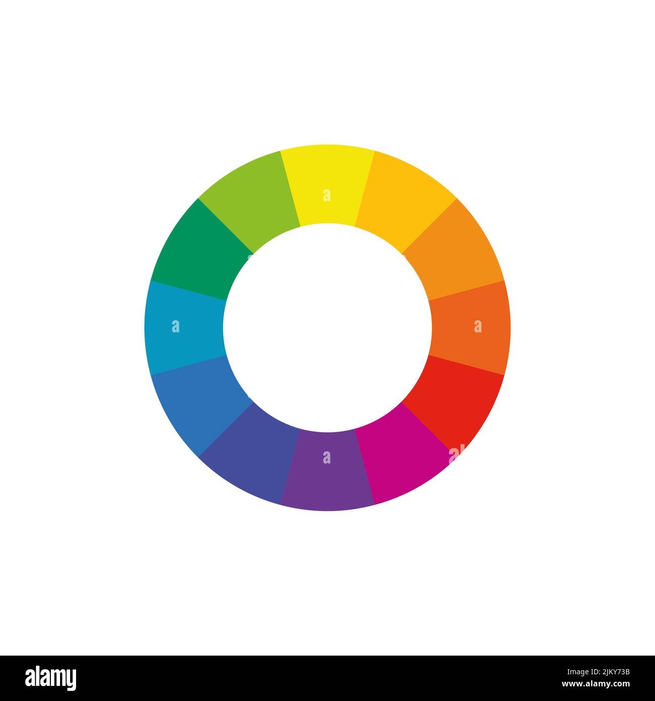 Farbrad-Icon-Design auf weißem Hintergrund. Stock Vektor