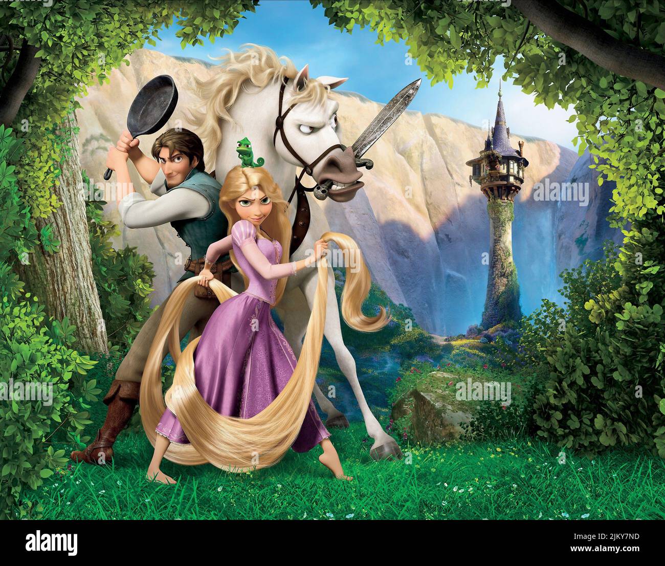 FLYNN RIDER, Rapunzel, MAXIMUS, verwirrte, 2010 Stockfoto