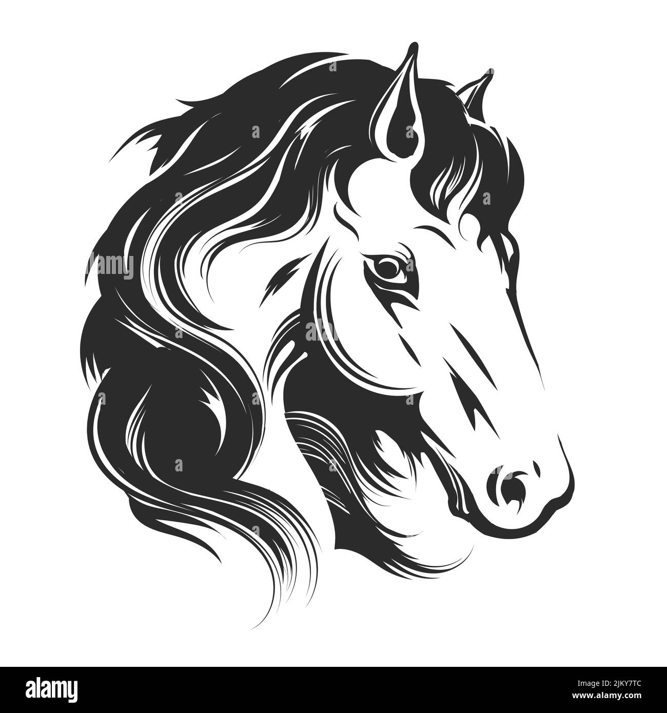 Kopf des wilden Pferdes Stock Vektor