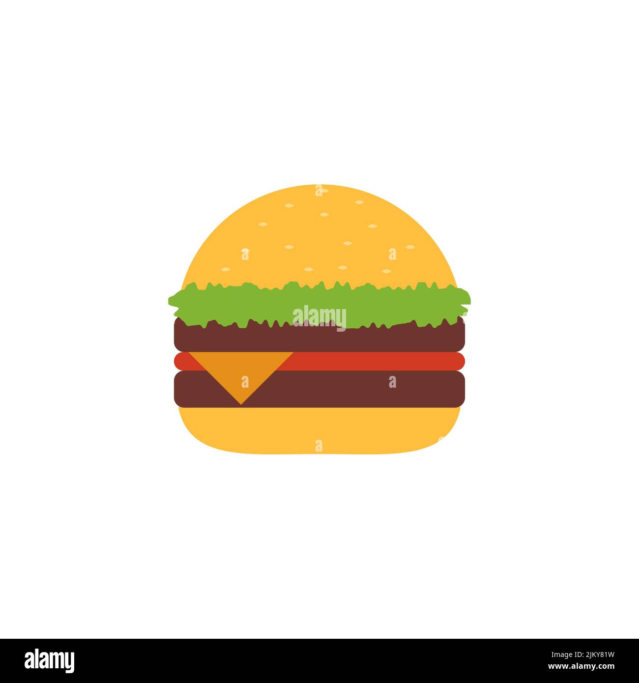 Vektorgrafik Burger. Burger auf weißem Hintergrund isoliert. Stock Vektor