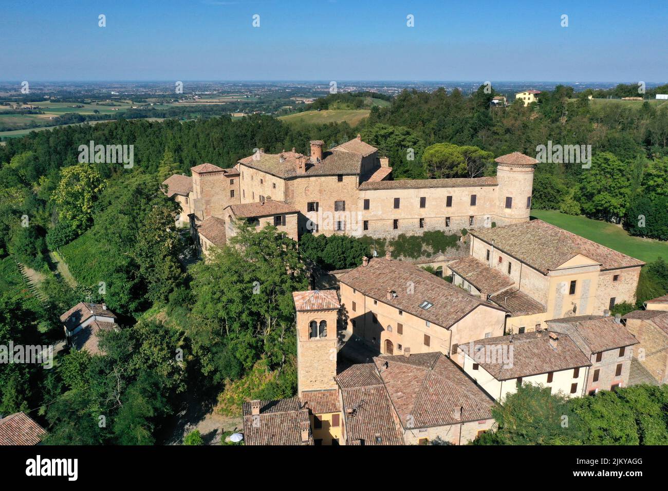Scipione Castle auch Pallavicino Castle in Scipione Castello genannt: Scipione, Salsomaggiore Terme, Parma, Italien Stockfoto